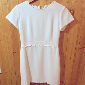Club Monaco White Scallop Dress